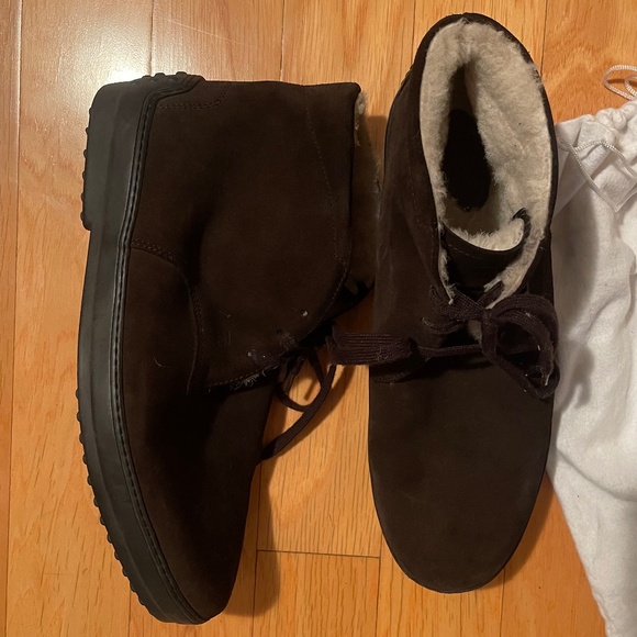 Tod's Other - Tod’s Fur-Lined Suede Chukka Boots (Men’s, Dark Brown, Size 9)